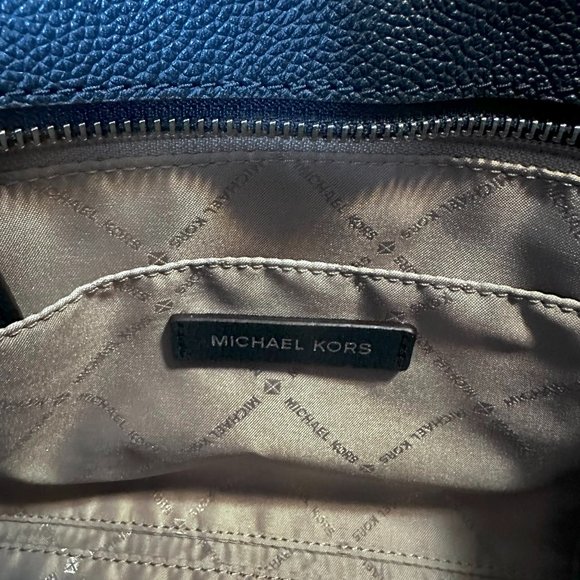 Michael Kors Medium Satchel Purse Navy Blue - Picture 6 of 7